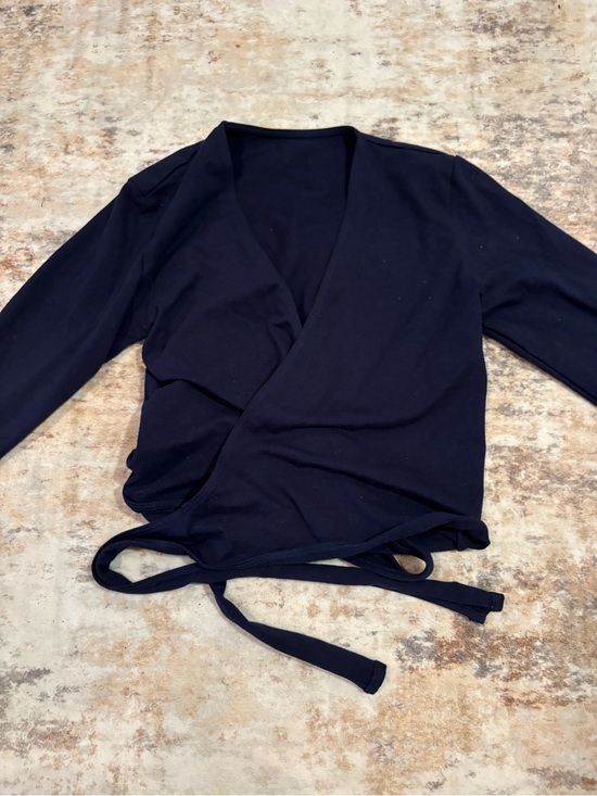 Capezio Tops - Capezio navy Dance Top wrap tie sweater